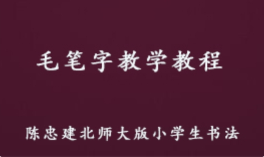 陳忠建北師大版 小學生書法視頻課程 毛筆字教學課程 4.81G百度網盤資源打包下載